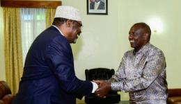 File image of President William Ruto and Lawyer Miguna Miguna.